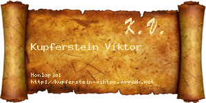 Kupferstein Viktor névjegykártya